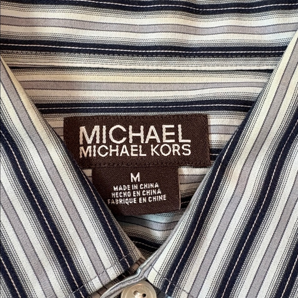 Michael Kors Navy and White Striped Shirt